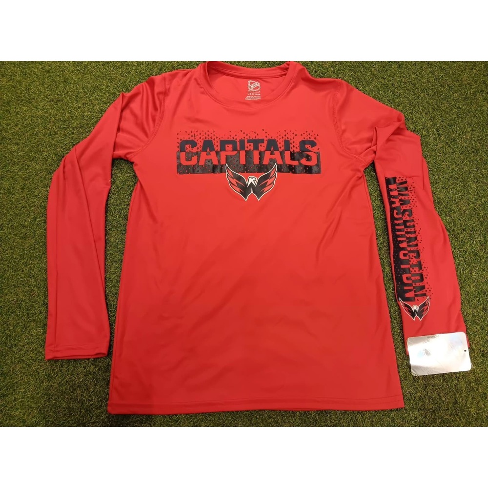 NHL Washington Capitals Ice Hockey Team Shirt Mens Large Red Spell‎ Out Graphic